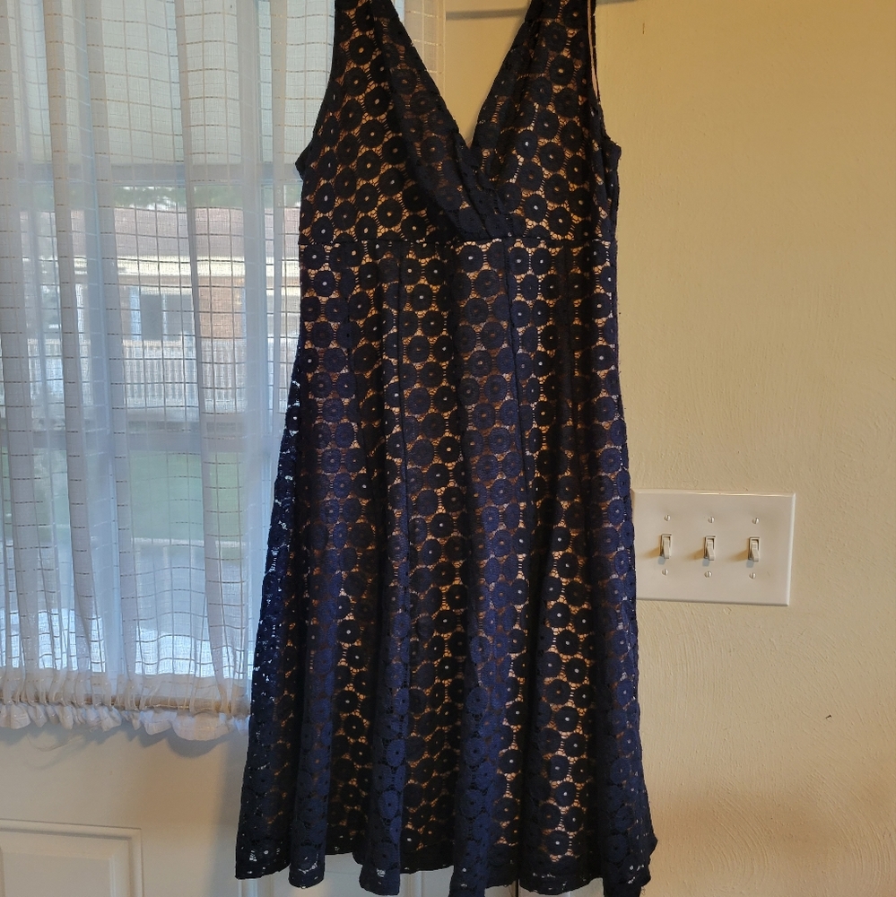 Glamor Navy lace Midi dress